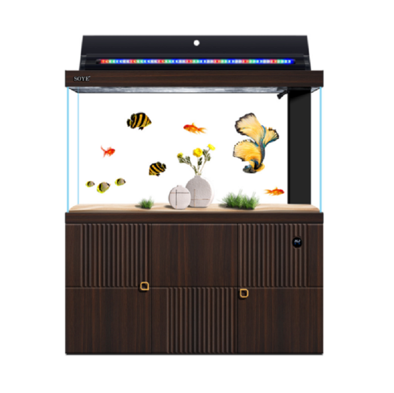 鱼缸水族箱客厅大型生态底滤智能落地玻璃家用轻奢懒人隔断高清大图