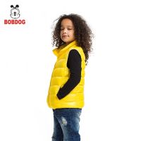 巴布豆羽绒服童装男童女童羽绒马甲无袖马甲纯色保暖背心外套加厚白鸭绒其他儿童通用90-140cm