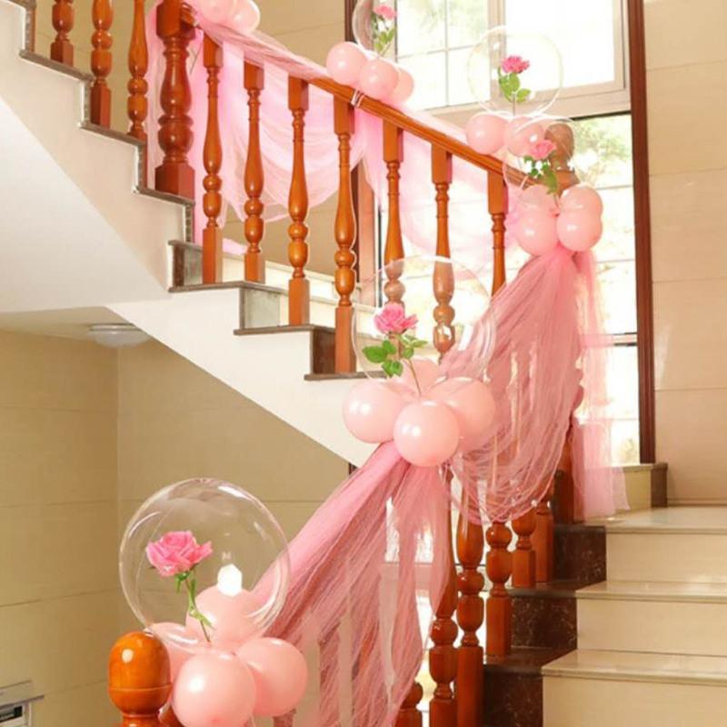 婚庆用品婚房布置楼梯扶手装饰拉花套装楼梯气球网纱结婚楼梯布置石榴