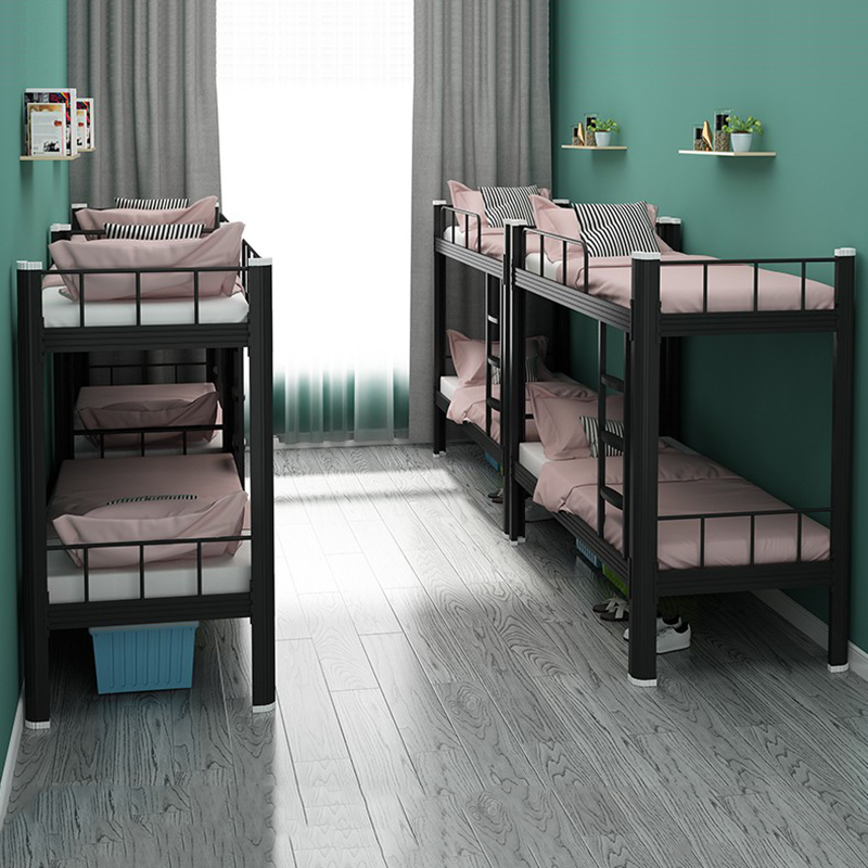 鑫金虎 上下铺铁架床钢架双人床员工宿舍高低床 黑色200*90*180CM高清大图