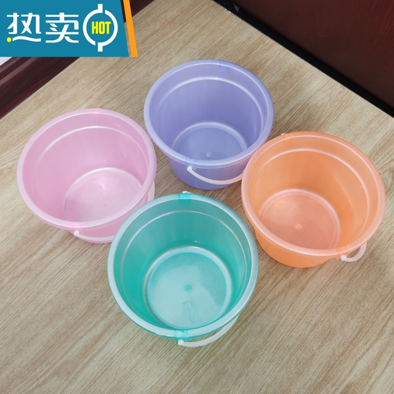 敬平塑料小水桶可手提多彩幼儿园儿童美术画画洗笔桶调色桶沙滩桶带盖 大号2.4L无盖5个 [颜色可留言]高清大图
