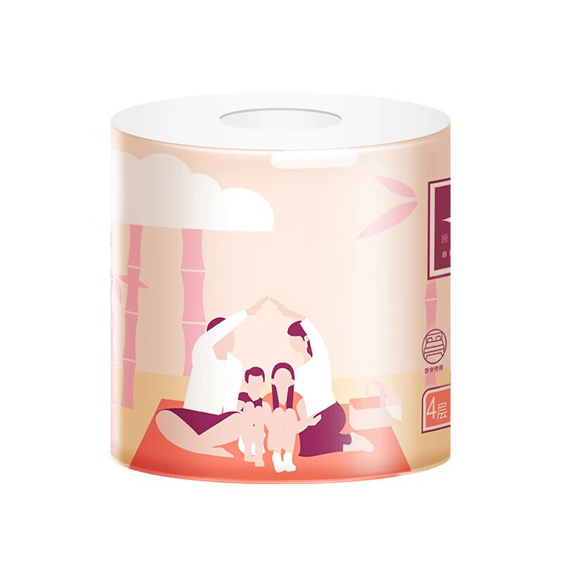 纸萃(ZHICUI)竹浆白色卷纸 厕纸可冲水易降解家用加厚卫生纸卷筒纸 本色12卷高清大图