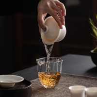 苏氏陶瓷(SUSHI CERAMICS)三才盖碗 中国白素烧功夫茶具泡茶碗