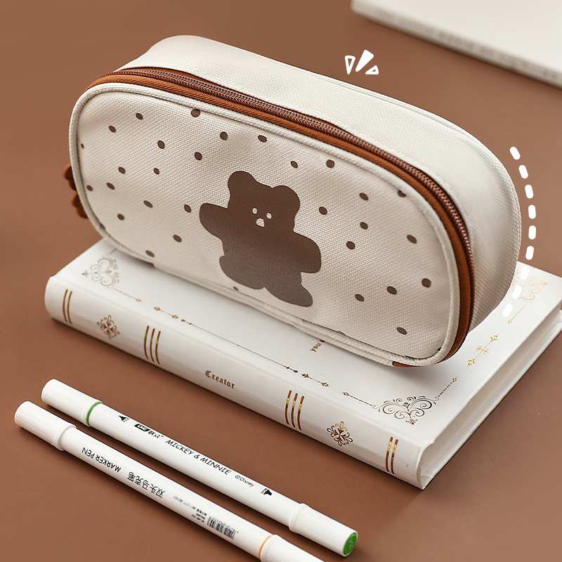 可爱卡通大容量笔袋简约创意ins日系文具袋女孩小学生铅笔盒男孩