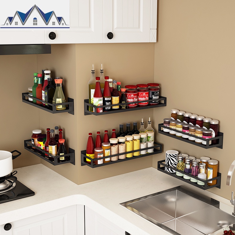 厨房调料置物架免打孔壁挂式墙上调味料调味品佐料油盐酱醋收纳架_1_390高清大图