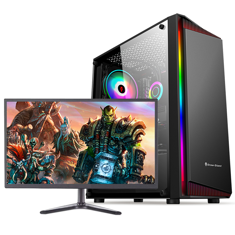 铭能 i9级十二核E5-2673V3/RTX3060Ti 8G独显/32G内存/1T固态 台式电脑 台式机 DIY组装机 电脑主机 组装电脑 家用办公电脑学生游戏电脑+19英寸全套
