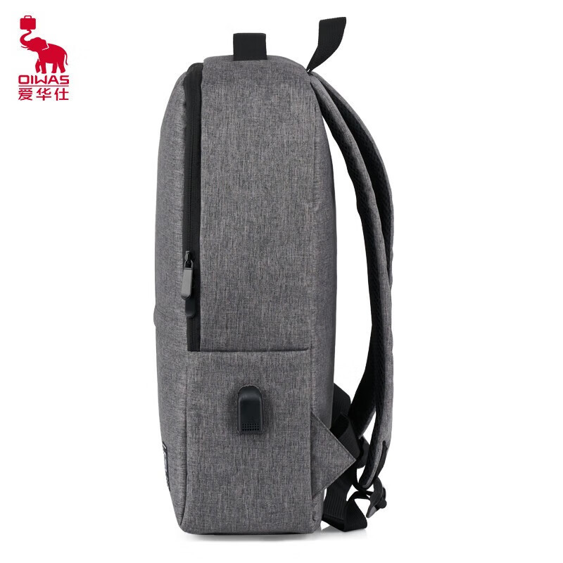 爱华仕(OIWAS)(OIWAS背包时尚简约电脑包多层收纳双肩包OCB4731A麻灰色