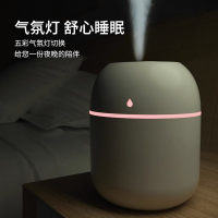 征集买家秀!纳丽雅(Naliya)加湿器小型usb便携式办公室桌面家用卧室学生宿舍简易空气车载_七彩氛围灯加湿奶油白