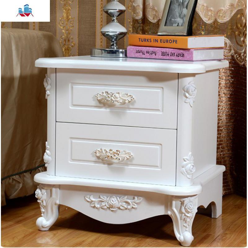 简易欧式烤漆床头柜简约象牙时尚储物多功能实木卧室柜泰空仓视频