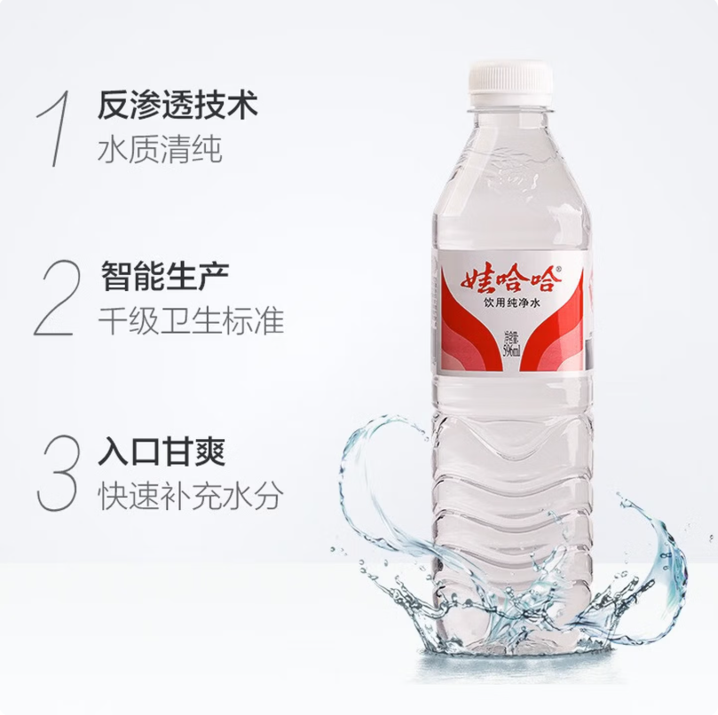 娃哈哈 矿泉水 596mL*24瓶高清大图