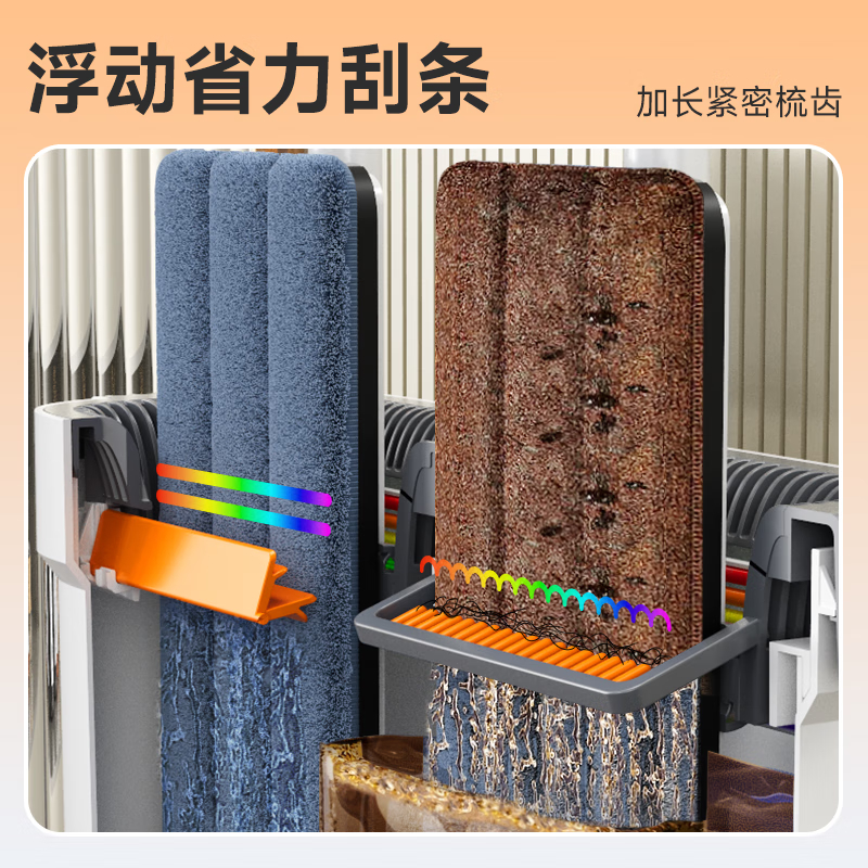 佳帮手 扫除道窄缝彩虹刮刮乐二代塑板直柄款(0.7mm杆)40cm佳灰2布高清大图
