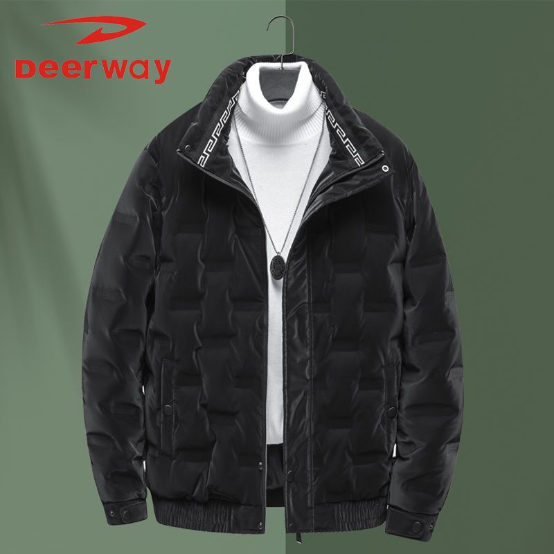deerway德尔惠冬季男士白鸭绒羽绒服立领商务休闲中青年外套男