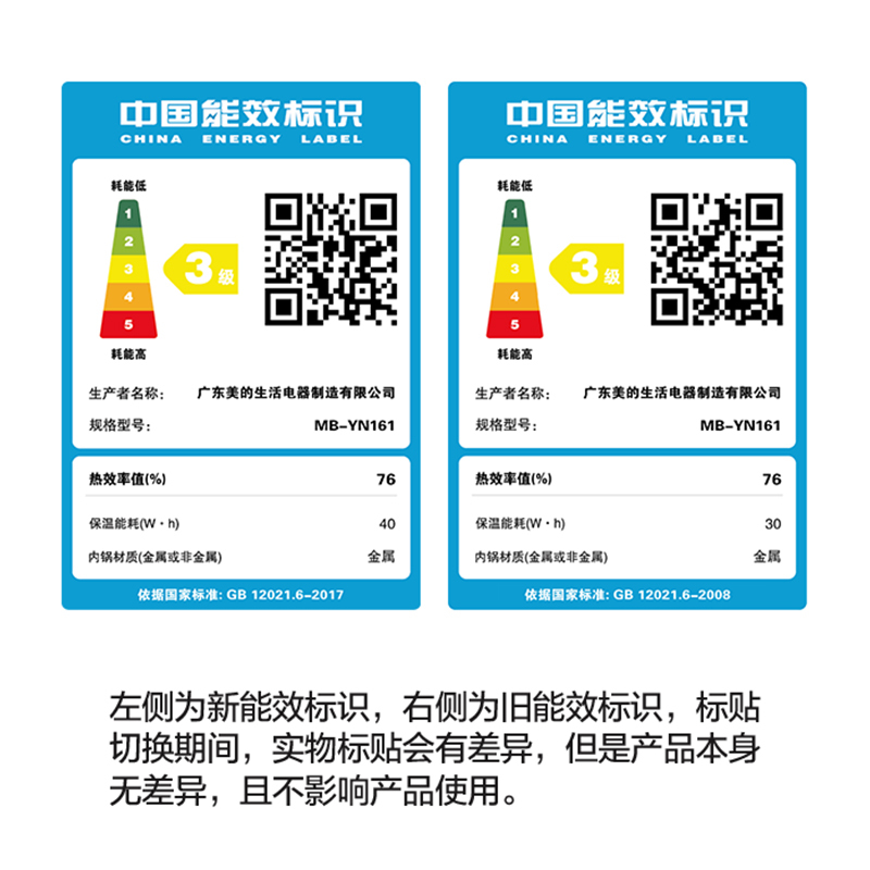 美的(Midea)电饭煲可拆洗内盖黑晶不粘内胆1.6L电饭锅 MB-YN161