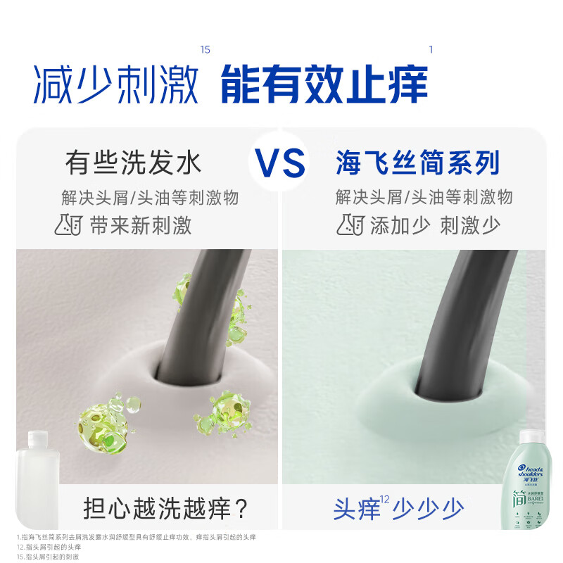 海飞丝 简系列洗发水 80g 水润舒缓型 舒缓止痒温和去屑洗发水试用装高清大图