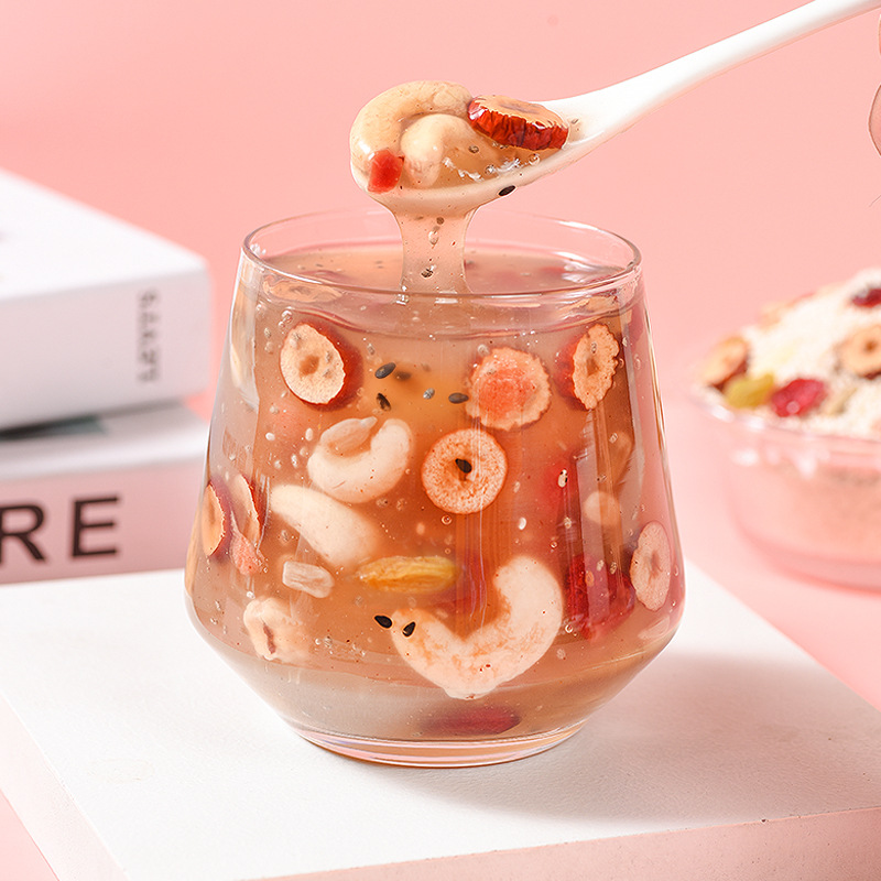 美粥奇亚籽坚果藕粉羹500克/袋 坚果藕粉速溶藕粉易冲泡早餐冲饮高清大图