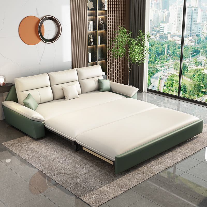 欧梵森 北欧轻奢沙发床客厅多功能折叠两用可伸缩现代简约双人储物科技布小户型组合布艺沙发简欧风格坐卧家具家装图片