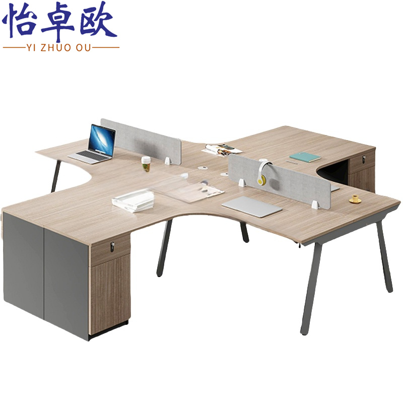 怡卓欧财务办公桌十字4人位张高清大图