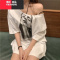 YIBUSHENG2024季新款港味宽松T恤女中长款百搭韩版bf风学生露肩短袖上衣