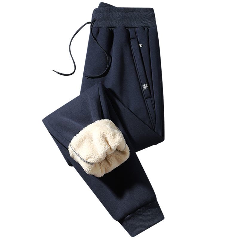 恒源祥加绒运动裤男羊羔绒冬季加厚外穿裤子棉裤秋冬纯棉束脚卫裤图片