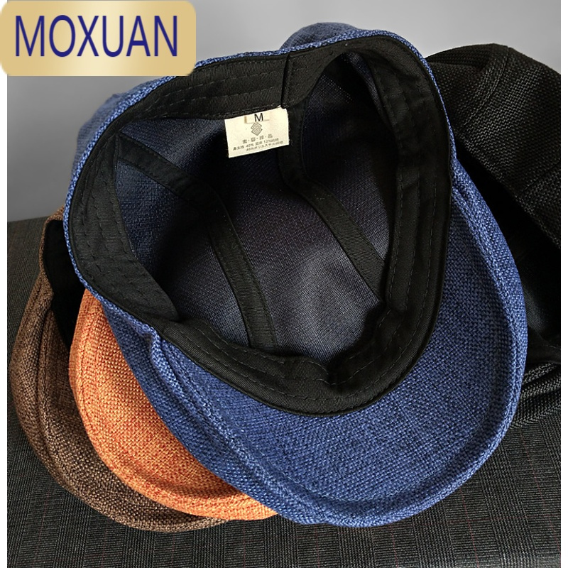 MOXUAN夏季鸭舌帽子男透气遮阳帽贝雷帽欧版大头vintage前进帽女画家帽