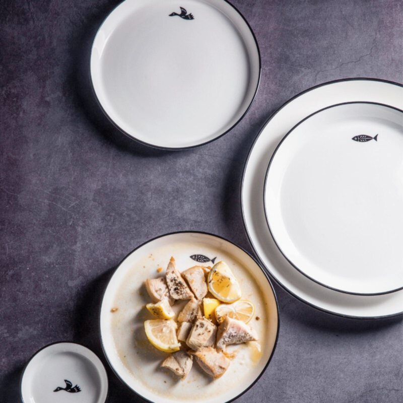 ijarl亿嘉IJARL 家用中式陶瓷餐具饭碗单个面碗汤碗大号吃饭商用沙拉碗阿米亚 3.5英寸味碟 飞鸟高清大图