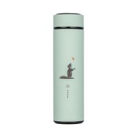 保温杯女可爱星空情侣杯男士商务500ml水杯学生防摔磨砂直身杯 动物物语-抹茶绿小松鼠 500ml