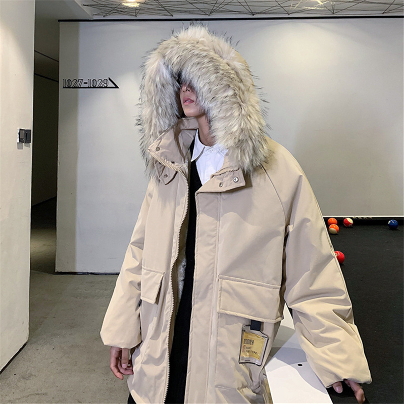 YUANSU棉衣男士秋冬季外套潮牌棉袄大毛领帅气羽绒棉服百搭冬装工装衣服棉衣