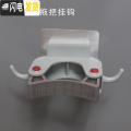 三维工匠拖把挂钩拖把夹免打孔卫生间壁挂式扫把架挂架无痕强力粘胶置物架 免打孔拖把架带双钩-蓝1个