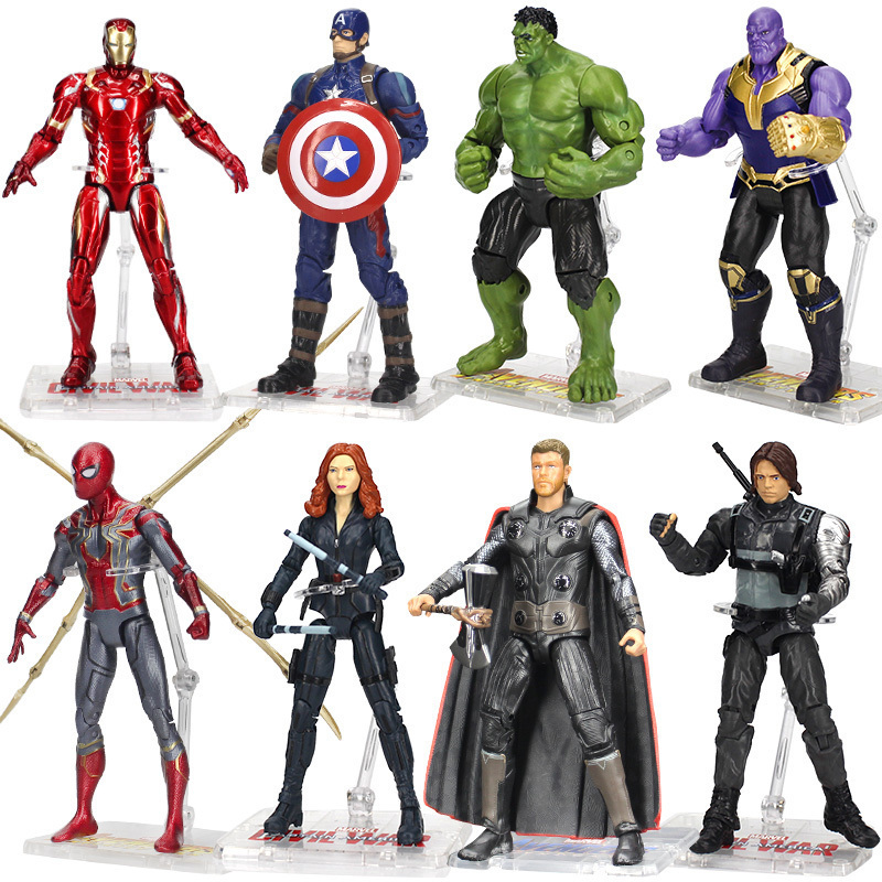 漫威周边复仇者手办正版钢铁侠蜘蛛侠美国队长绿巨人玩具联盟摆件 14