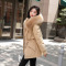 2023年冬装新款可拆卸毛领宽松连帽抽绳加绒加厚派克服显瘦外套女