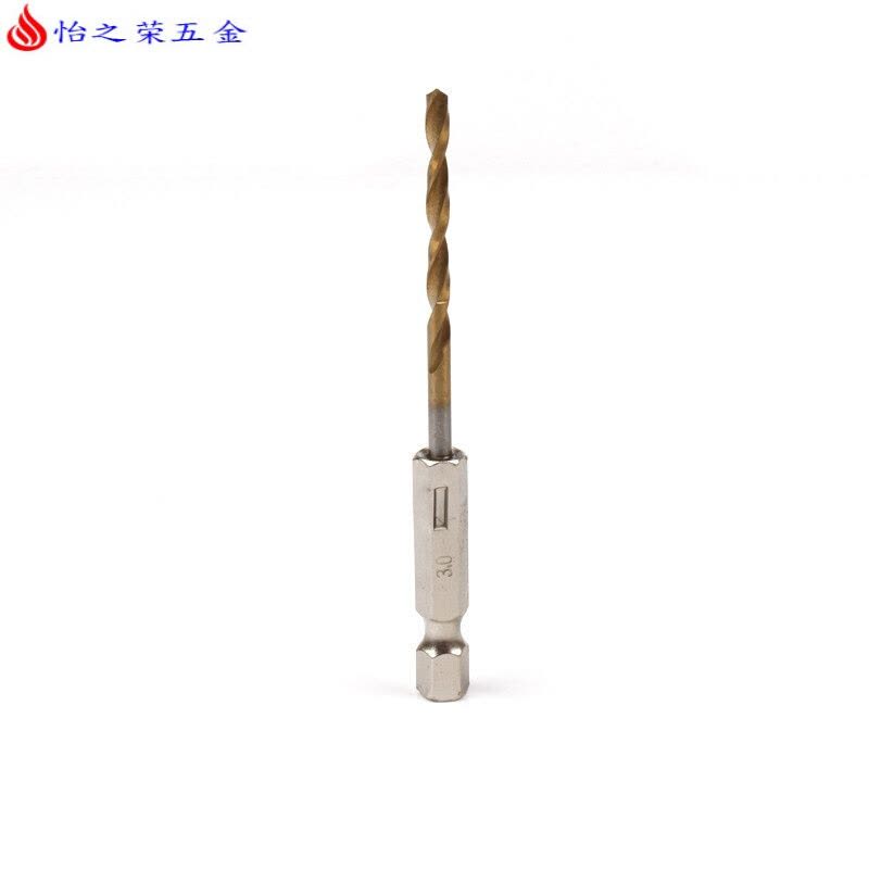 六角柄麻花钻头镀钛13PC风批组套高速钢电动螺丝刀麻花钻头 六角柄钻头(3.0mm)图片