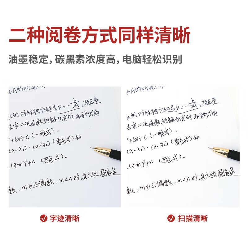 得力 S103 连中三元拔帽中性笔考试笔0.5mm全针管 黑色 12支/盒高清大图