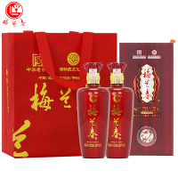 梅兰春 52度韵美 500ml 双瓶装(送礼袋) 芝麻香型白酒 中华老字号 纯粮酿造 10年陈酿 京剧大师梅兰芳故乡美酒