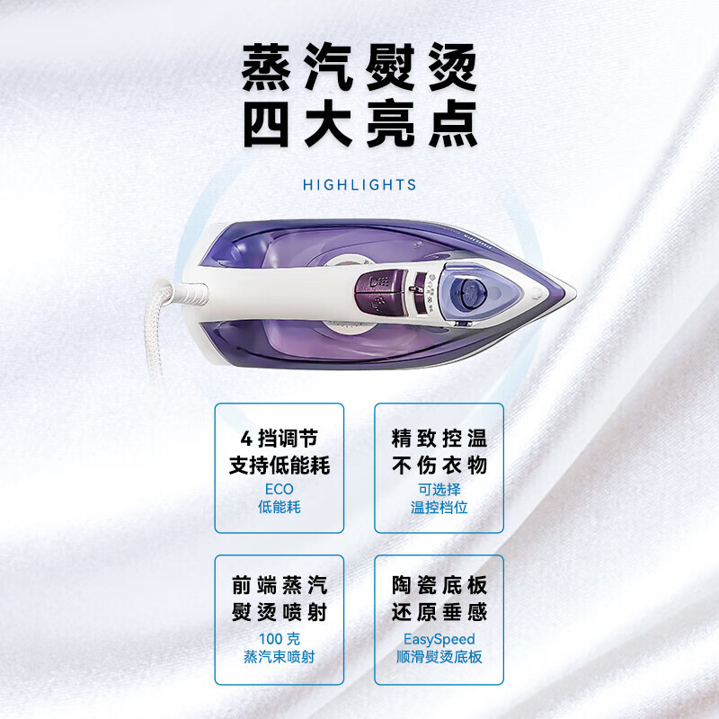 飞利浦(PHILIPS)蒸汽电熨斗 手持式小型家用熨斗 干湿双烫熨烫机GC1752/38高清大图