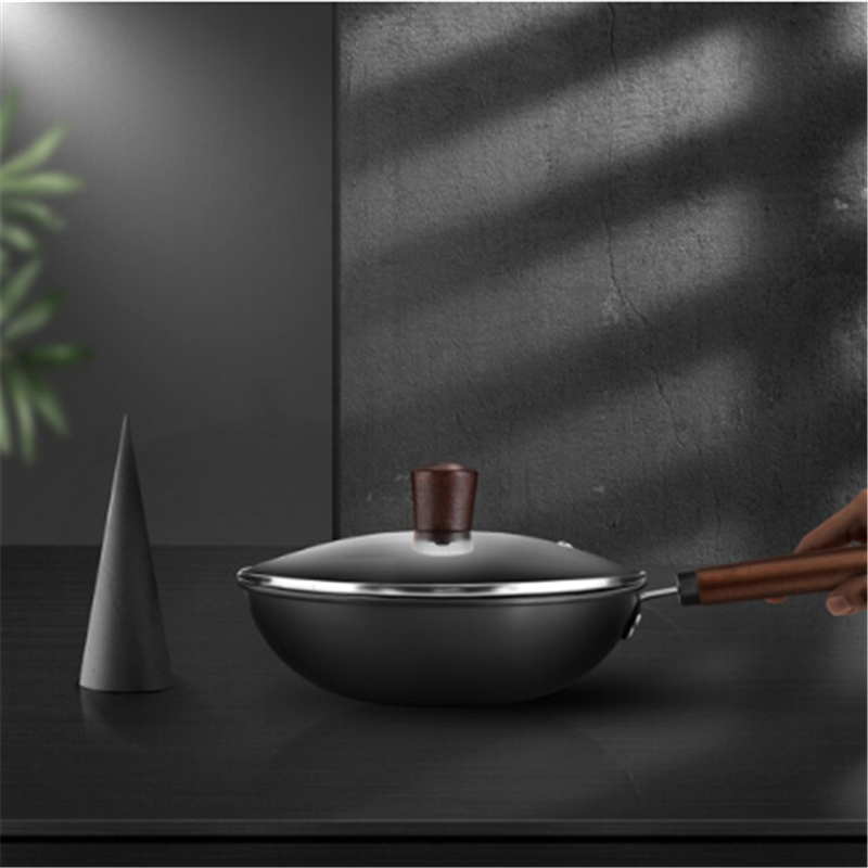 摩马仕 健康炒锅30cm 无涂层聚油爆炒精铁锅 LYG