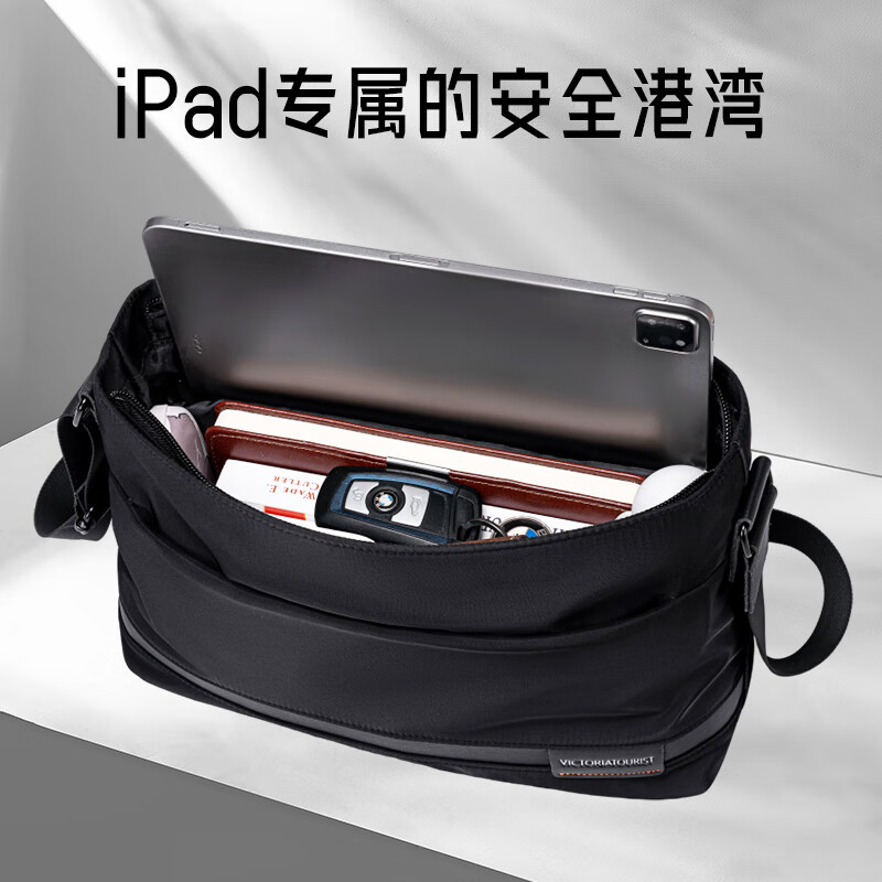 维多利亚旅行者大容量轻便大容量斜挎包单肩差包a519黑色高清大图