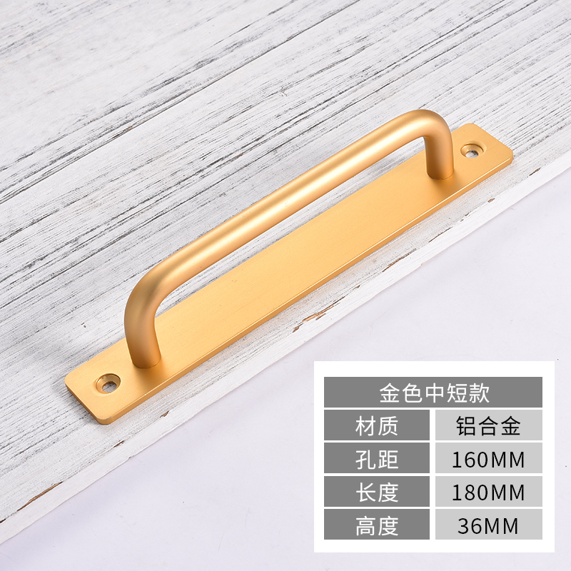 BONJEAN窗免打孔明装拉手推拉移窗户木阳台铝合金玻璃小把手 璀璨金【180mm】
