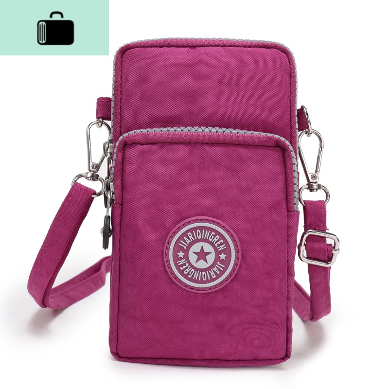 夏季手机包女迷你小包包单肩斜跨包手腕零钱包挂脖休闲跑步手机袋NEW LAKE H012玫红斜挎款