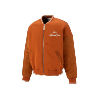 PUMA MMQ系列 字母印花刺绣棒球夹克外套 男款 咖啡色 539587-74