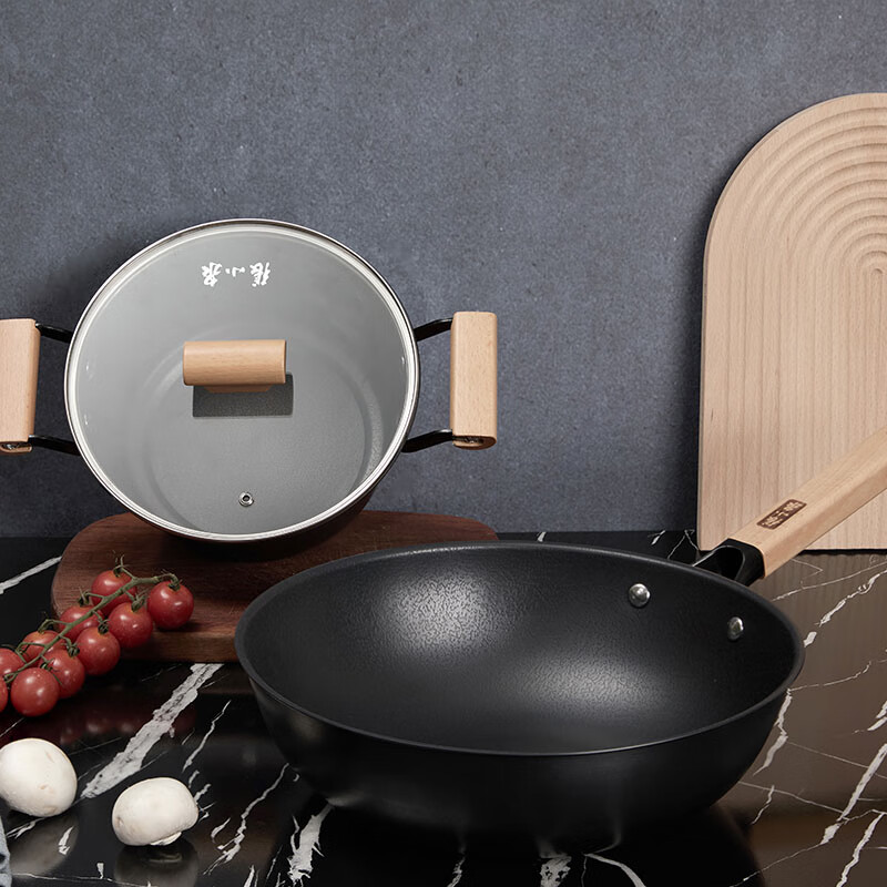 张小泉 悦享精铁系列锅具套装C35780100 炒锅不粘锅家用炒菜锅无涂层 悦享精铁两件套 30cm