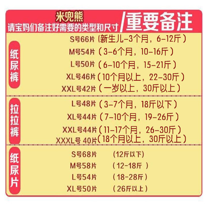 米兜熊拉拉裤XXXL码60片箱装【17kg以上】干爽柔软防漏男女宝宝婴儿尿不湿