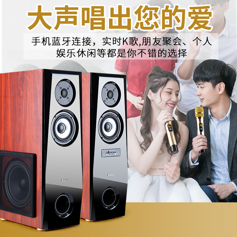 Sansui/山水 S680 客厅K歌音响家用电脑电视低音炮无线麦克风音箱