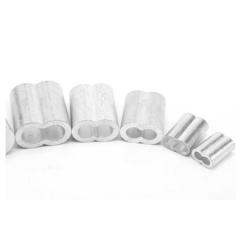 蒙企智品钢丝绳铝套双孔铝扣夹头8字型铝套高清大图