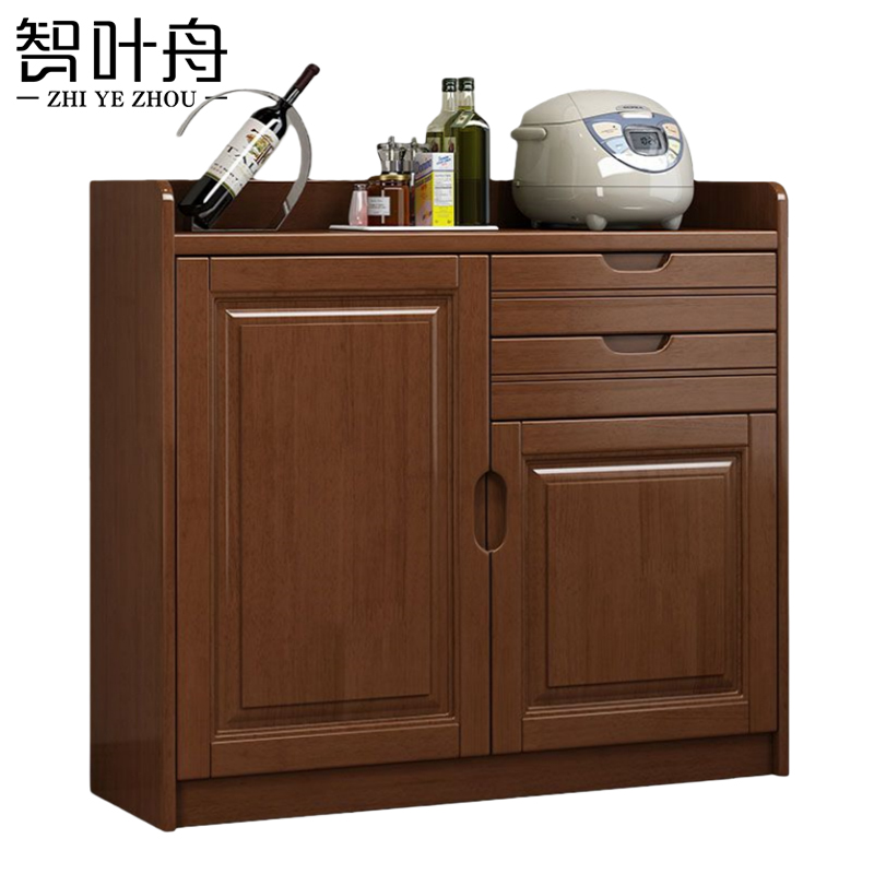 智叶舟实木茶水柜100*40*90cm台高清大图