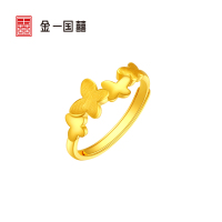 金一国囍足金精品蝴蝶翩翩女款戒黄金戒指送女友浪漫礼物(计价) ABA018