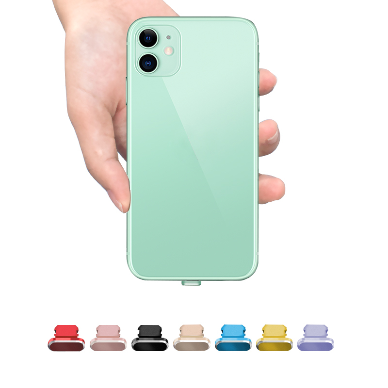 适用iphone11promax手机防尘塞苹果x金属iphone8充电口8plus配件xs通用|硅胶款充电塞透明色10个