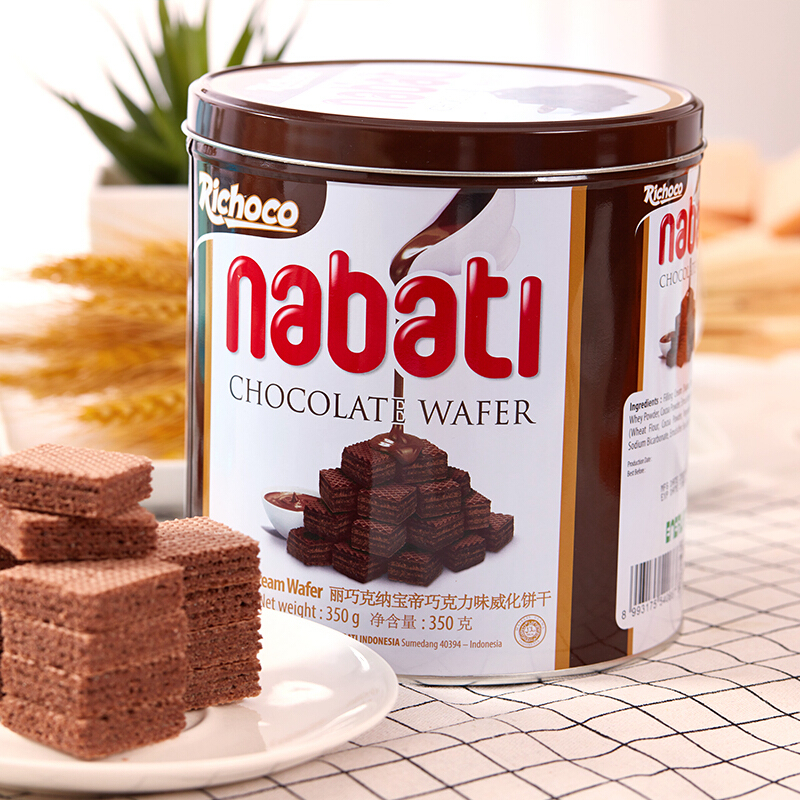 丽巧克richoco纳宝帝巧克力味威化饼干350g