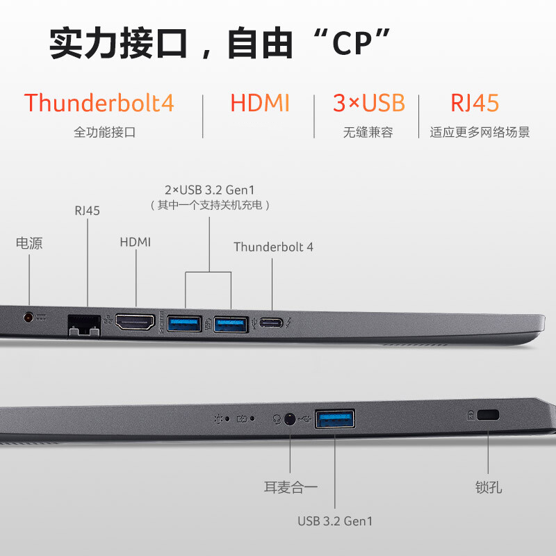 宏碁(acer)新蜂鸟Fun S50轻薄本笔记本电脑 15.6英寸学生办公商务电脑(12代英特尔酷睿i5-1235U 16G 512GB 锐炬Xe 雷电4)高清大图