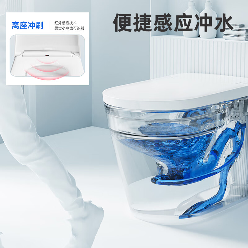 惠达(HUIDA)-ES10一体离座自动冲水老小区免电源口坐便器 电子智冲马桶高清大图