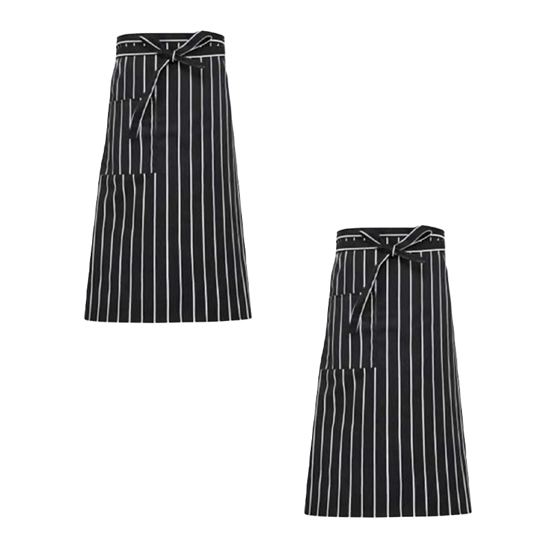 炯毅 棉布围裙 家用围裙 厨房做饭清洁围裙棉布 棉布围裙(黑白条纹) 半身围裙350g/条高清大图